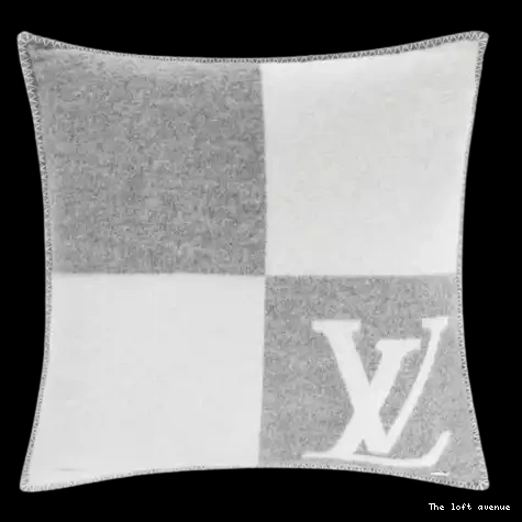 LV WOOL CUSTOM PILLOW CHECKMATE THROW 0604